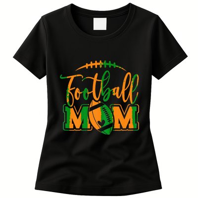 Game Day Black And Orange High School Football Football Mom Womens T-Shirt