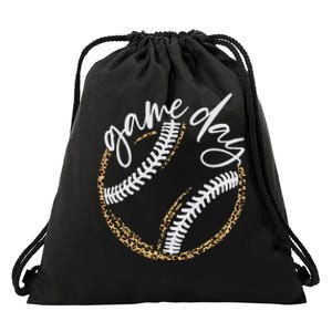 Game Day Baseball Baseball Life Softball Life For Mom Drawstring Bag