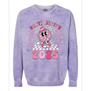 Groovy Disco Ball Party Like ItS 2025 Happy New Year 2025 Colorblast Crewneck Sweatshirt