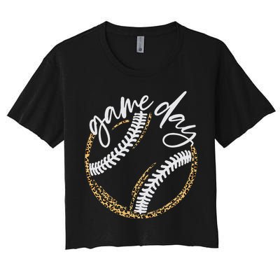 Game Day Baseball Baseball Life Softball Life For Mom Women's Crop Top Tee