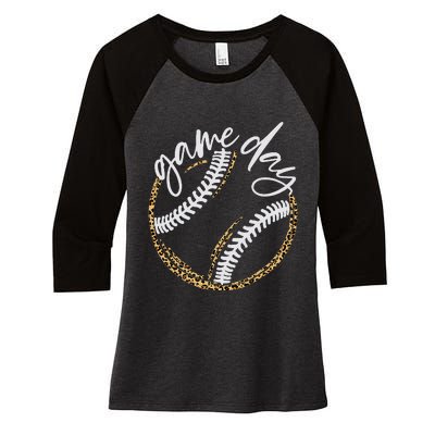 Game Day Baseball Baseball Life Softball Life For Mom Women's Tri-Blend 3/4-Sleeve Raglan Shirt