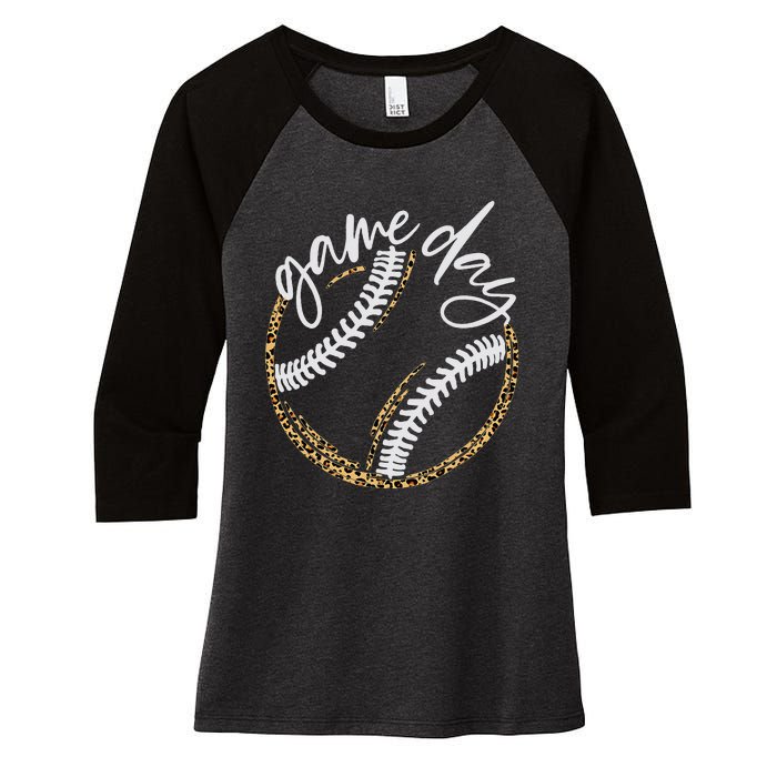 Game Day Baseball Baseball Life Softball Life For Mom Women's Tri-Blend 3/4-Sleeve Raglan Shirt