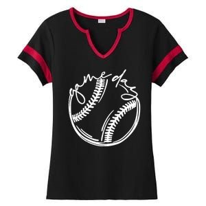 Game Day Baseball Ladies Halftime Notch Neck Tee