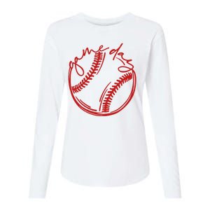 Game Day Baseball Womens Cotton Relaxed Long Sleeve T-Shirt