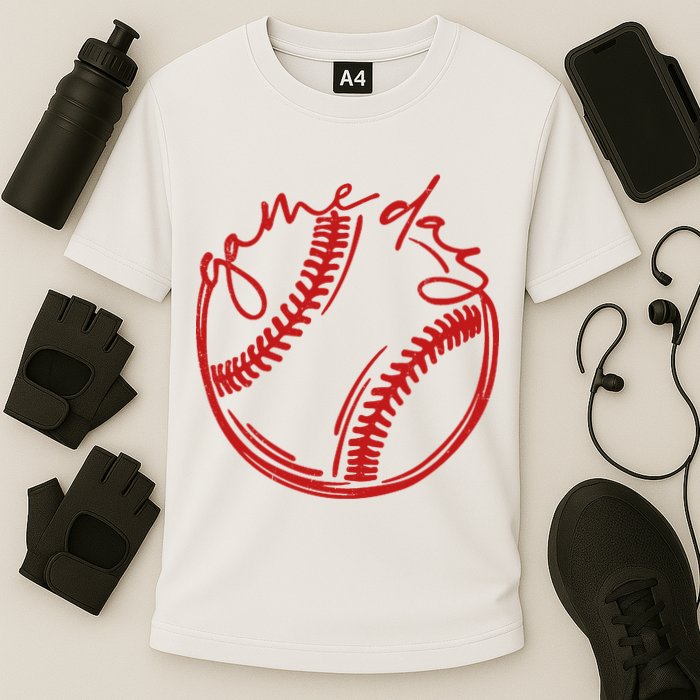 Game Day Baseball Cooling Performance Crew T-Shirt