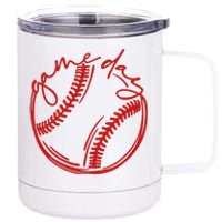 Game Day Baseball 12 oz Stainless Steel Tumbler Cup