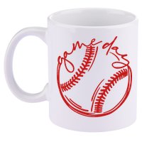 Game Day Baseball 11oz C Handle Ceramic Mug