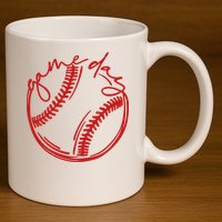 Game Day Baseball 11oz C Handle Ceramic Mug