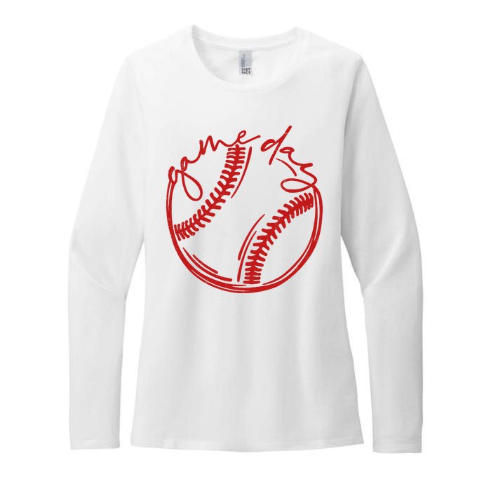 Game Day Baseball Womens CVC Long Sleeve Shirt