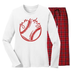 Game Day Baseball Women's Long Sleeve Flannel Pajama Set 