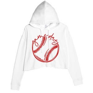 Game Day Baseball Crop Fleece Hoodie