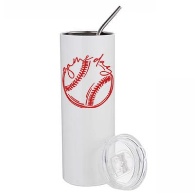 Game Day Baseball Stainless Steel Tumbler