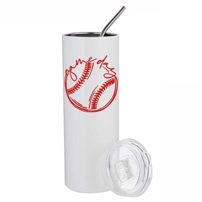 Game Day Baseball Stainless Steel Tumbler