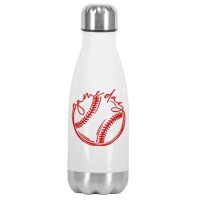 Game Day Baseball Stainless Steel Insulated Water Bottle