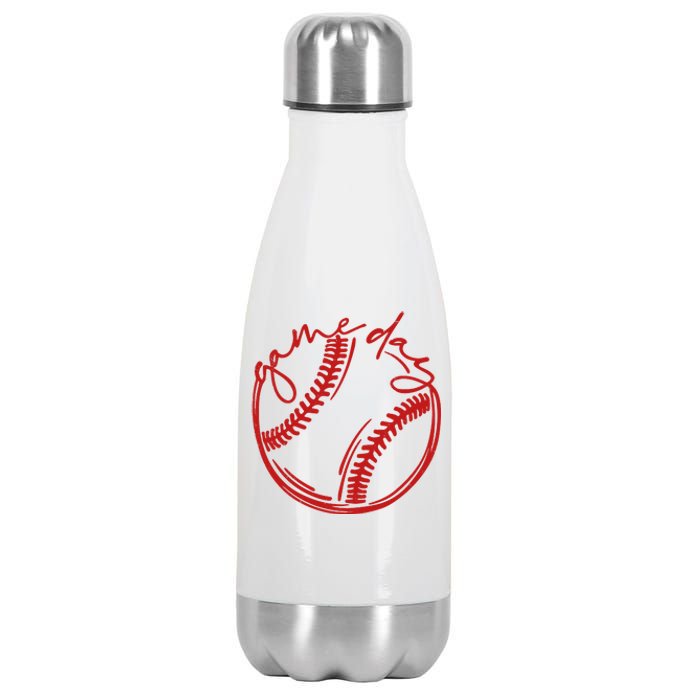 Game Day Baseball Stainless Steel Insulated Water Bottle