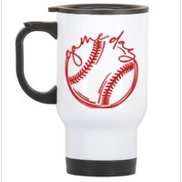 Game Day Baseball Stainless Steel Travel Mug