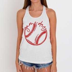 Game Day Baseball Women's Knotted Racerback Tank