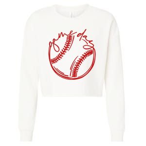 Game Day Baseball Cropped Pullover Crew