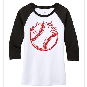 Game Day Baseball Women's Tri-Blend 3/4-Sleeve Raglan Shirt