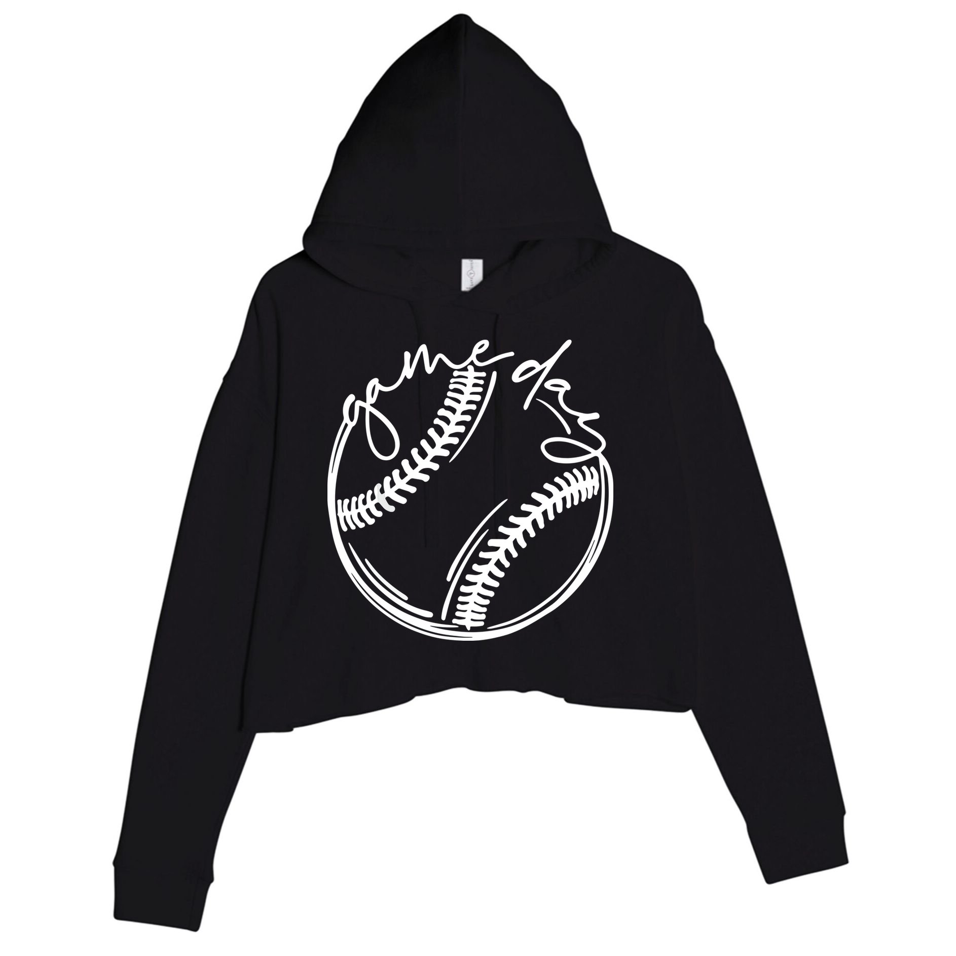 Game Day Baseball Baseball Life, Softball Life For Mom Crop Fleece Hoodie