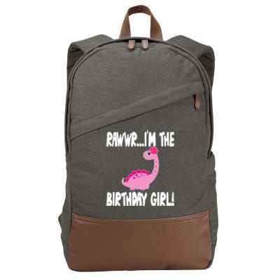 Girl Dinosaur Birthday Party - I'm The Birthday Girl Cotton Canvas Backpack