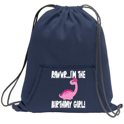 Girl Dinosaur Birthday Party - I'm The Birthday Girl Sweatshirt Cinch Pack Bag