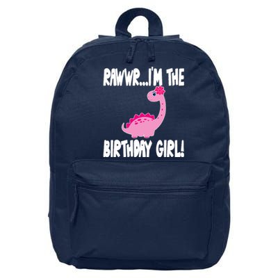 Girl Dinosaur Birthday Party - I'm The Birthday Girl 16 in Basic Backpack