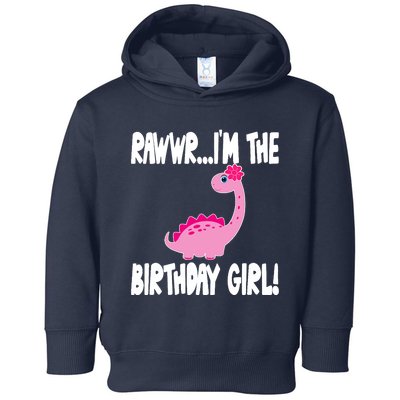 Girl Dinosaur Birthday Party - I'm The Birthday Girl Toddler Hoodie