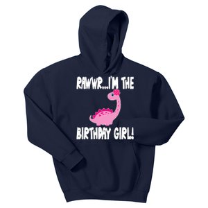 Girl Dinosaur Birthday Party - I'm The Birthday Girl Kids Hoodie