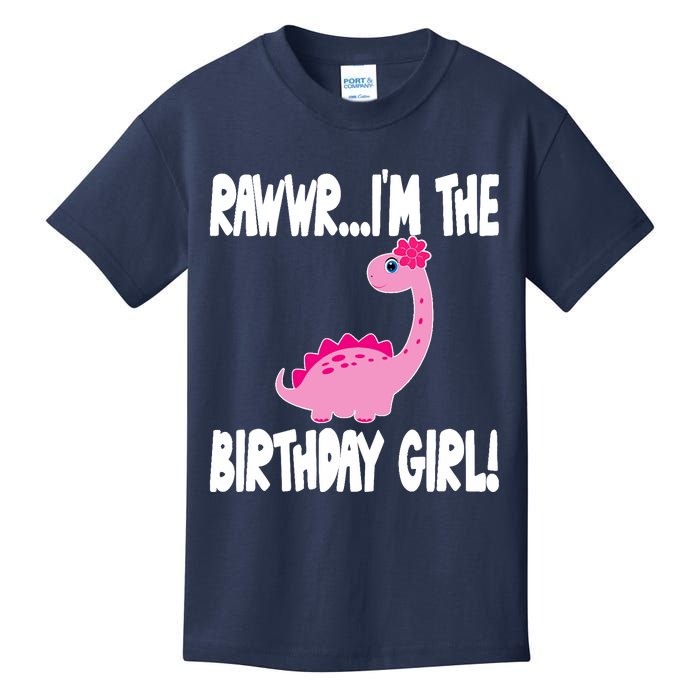 Girl Dinosaur Birthday Party - I'm The Birthday Girl Kids T-Shirt