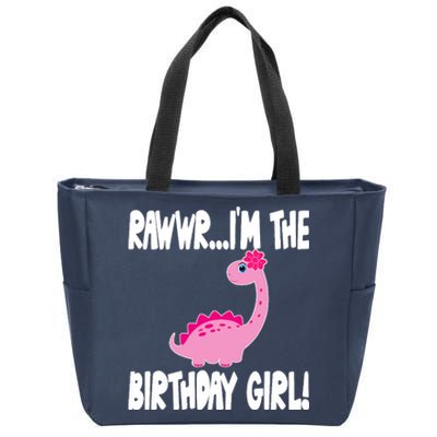 Girl Dinosaur Birthday Party - I'm The Birthday Girl Zip Tote Bag