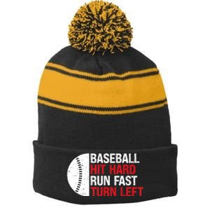 Game Day Baseball For Lovers Baseball Man Woman Stripe Pom Pom Beanie