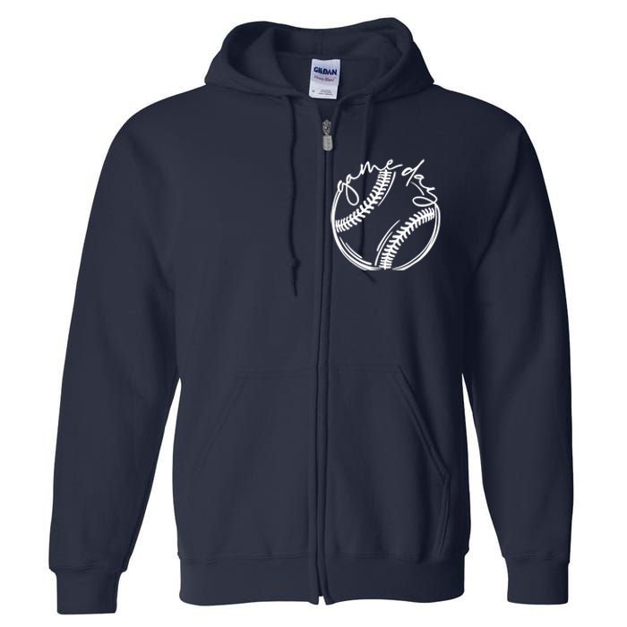 Game Day Baseball Baseball Life, Softball Life For Mom Full Zip Hoodie