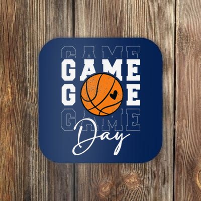 Game Day Basketball Boy Girl Basketball Mom Coaster