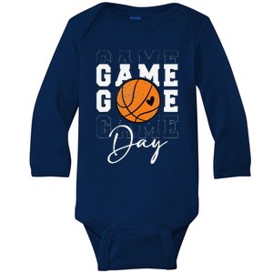 Game Day Basketball Boy Girl Basketball Mom Baby Long Sleeve Bodysuit