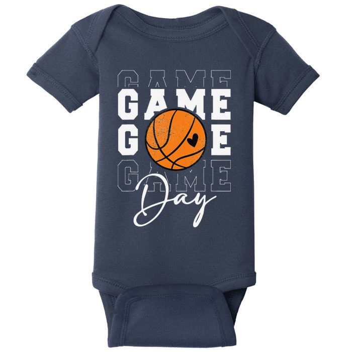 Game Day Basketball Boy Girl Basketball Mom Baby Bodysuit