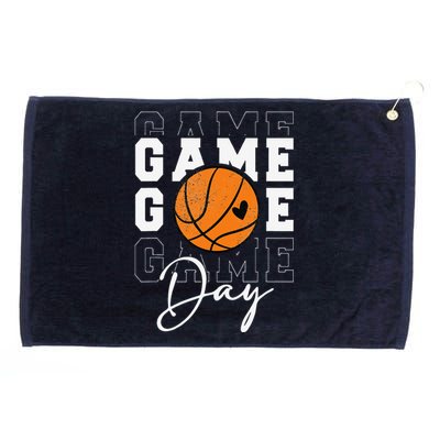 Game Day Basketball Boy Girl Basketball Mom Grommeted Golf Towel