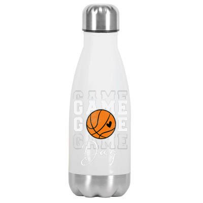 Game Day Basketball Boy Girl Basketball Mom Stainless Steel Insulated Water Bottle