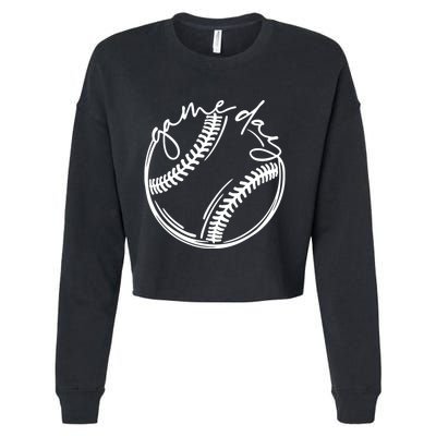 Game Day Baseball Baseball Life, Softball Life For Mom Cropped Pullover Crew