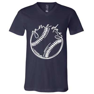Game Day Baseball Baseball Life, Softball Life For Mom V-Neck T-Shirt