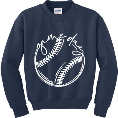 Game Day Baseball Baseball Life, Softball Life For Mom Kids Sweatshirt