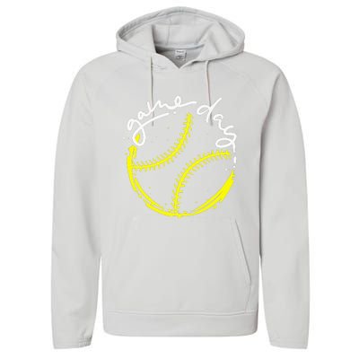 Game Day Baseball Life, Softball Life For Mom Performance Fleece Hoodie