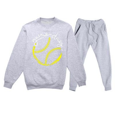 Game Day Baseball Life, Softball Life For Mom Premium Crewneck Sweatsuit Set