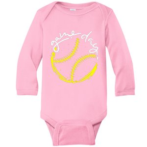 Game Day Baseball Life, Softball Life For Mom Baby Long Sleeve Bodysuit