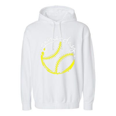 Game Day Baseball Life, Softball Life For Mom Garment-Dyed Fleece Hoodie