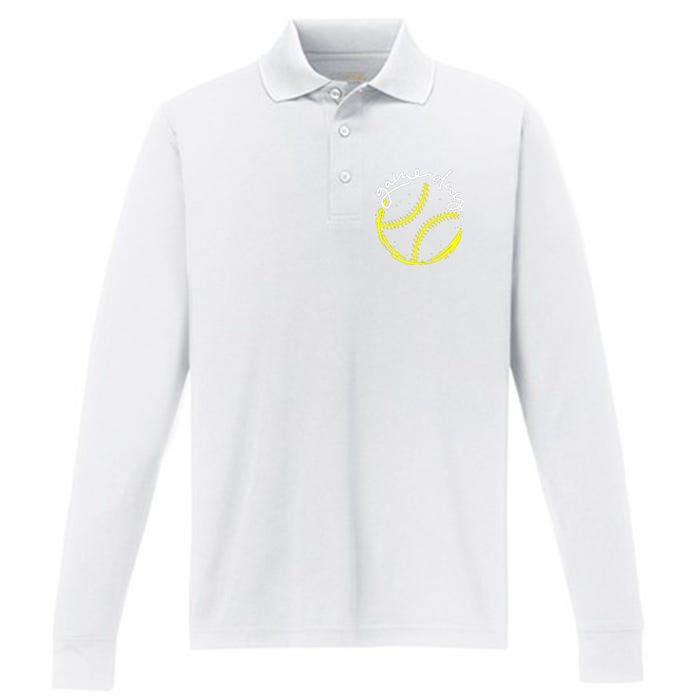 Game Day Baseball Life, Softball Life For Mom Performance Long Sleeve Polo