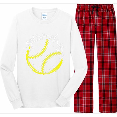 Game Day Baseball Life, Softball Life For Mom Long Sleeve Pajama Set