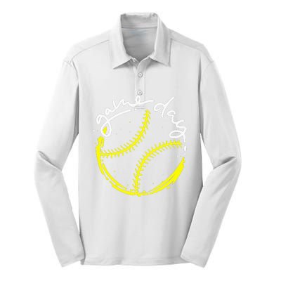 Game Day Baseball Life, Softball Life For Mom Silk Touch Performance Long Sleeve Polo