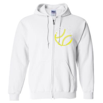 Game Day Baseball Life, Softball Life For Mom Full Zip Hoodie