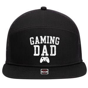 Gaming Dad Classic Bold Font FatherS Day Daddy 7 Panel Mesh Trucker Snapback Hat